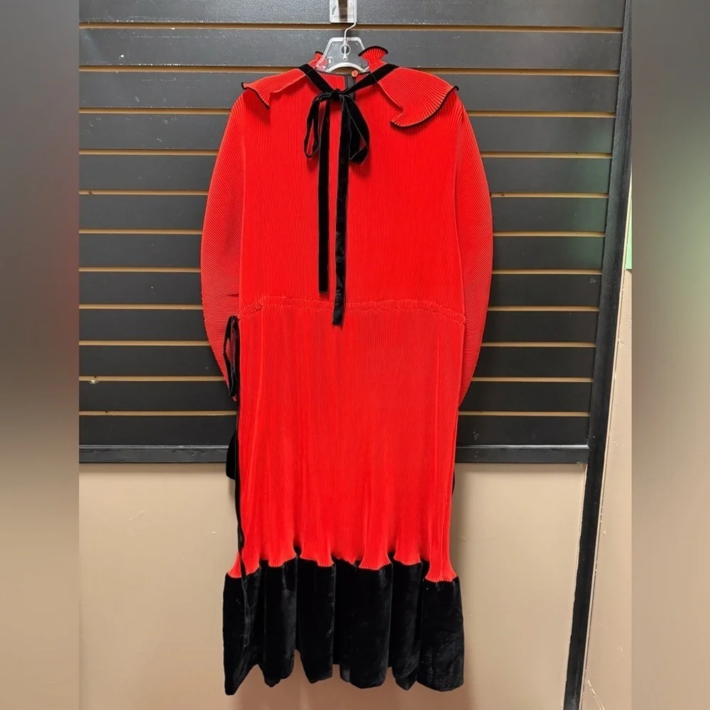 Tory Burch NWT Red Pleated Ruffle Dress Size 10 $998 MSRP